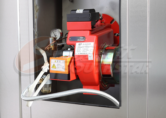 廣州賽思達64盤雙推車商用柴油熱風旋轉爐NFX-64C燃燒機